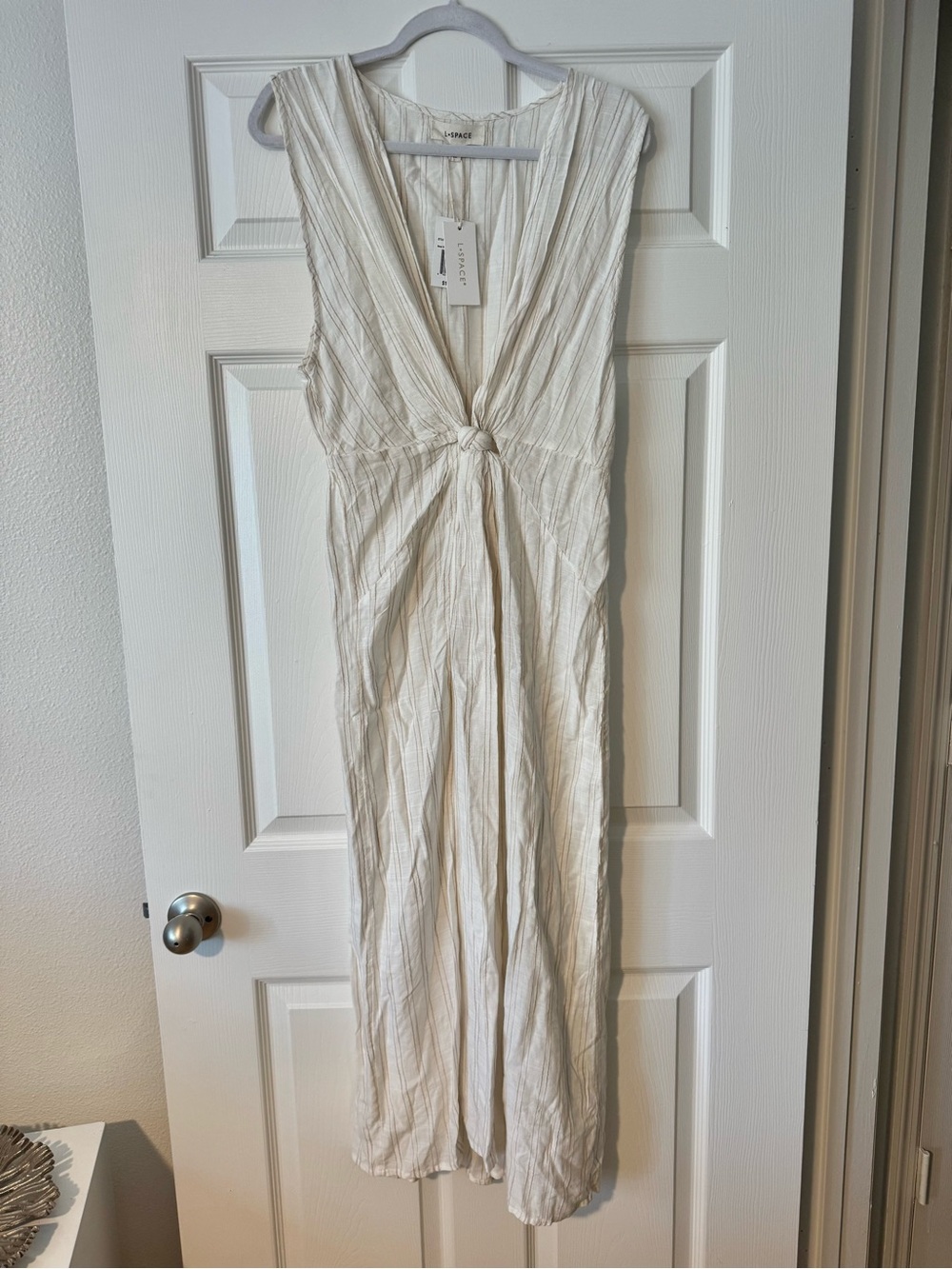 L*Space Down The Line Cover Up Dress Cream Knot Front Maxi Swim Coverup NWT L - Picture 4 of 7